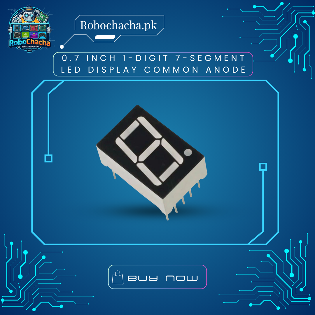 0.7 Inch 1-Digit 7-Segment LED Display Common Anode 0.7 Inch Single Digit 7-Segment Common Anode Red LED Display Module for Electronics Prototyping