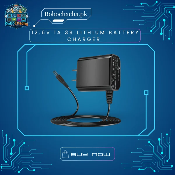 12.6V 1A 3S 3-Cell Lithium Ion Smart Battery Wall Charger Adapter with 5.5mm Barrel Jack and Dual Color LED Indicator