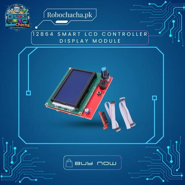 12864 Full Graphic Smart LCD Controller Module Display Kit with Adapter Cables for RAMPS 1.4 3D Printer