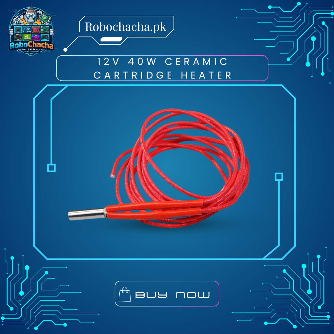12V 40W Ceramic Cartridge Heater 12V 40W Ceramic Cartridge Heater Element with 1 Meter Insulated Lead Wires for 3D Printer Hotend