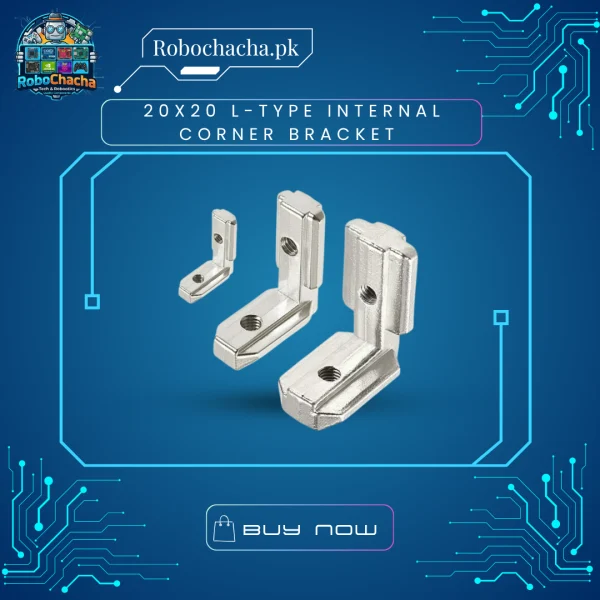 90-Degree L-Type Internal Corner Joint Bracket Fixed Block with M5 Grub Screws for 2020 Aluminum Profile Extrusion
