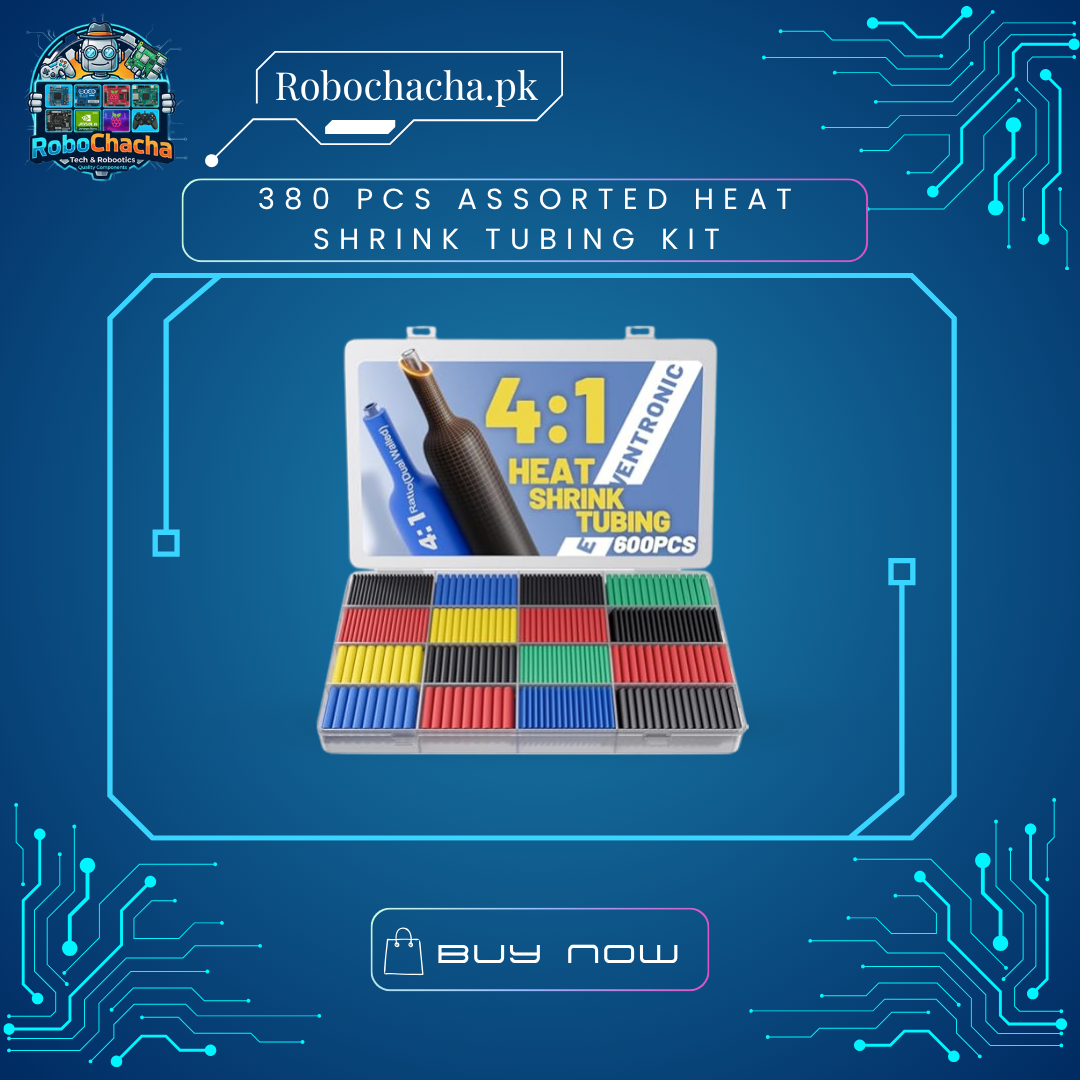 380 Pcs Assorted Heat Shrink Tubing Kit 380 Pieces Assorted Heat Shrink Tubing Insulation Sleeving Wrap Set with Storage Box - Robochacha Pakistan