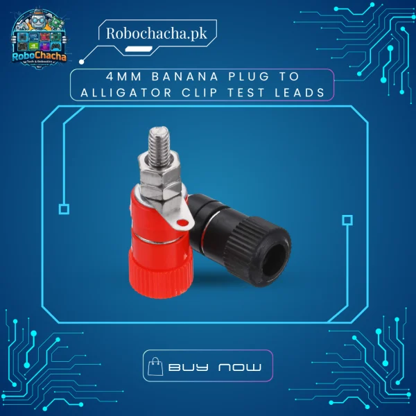 4mm Red and Black Banana Plug Connectors for Power Supplies and Test Leads