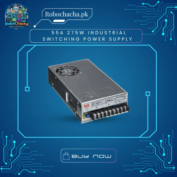 Great Well / Mean Well 5V 55A 275W Industrial Switching Power Supply in a metallic protective case with terminal blocks