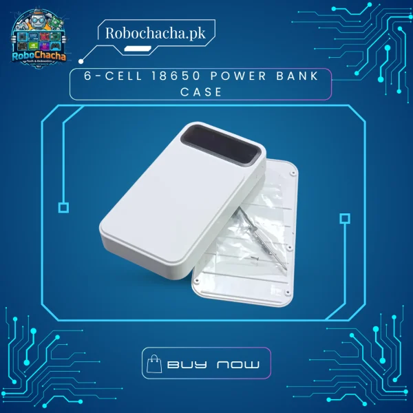 6-Cell 18650 Power Bank Case DIY Portable Charger Box with LCD Display for DIY Electronics