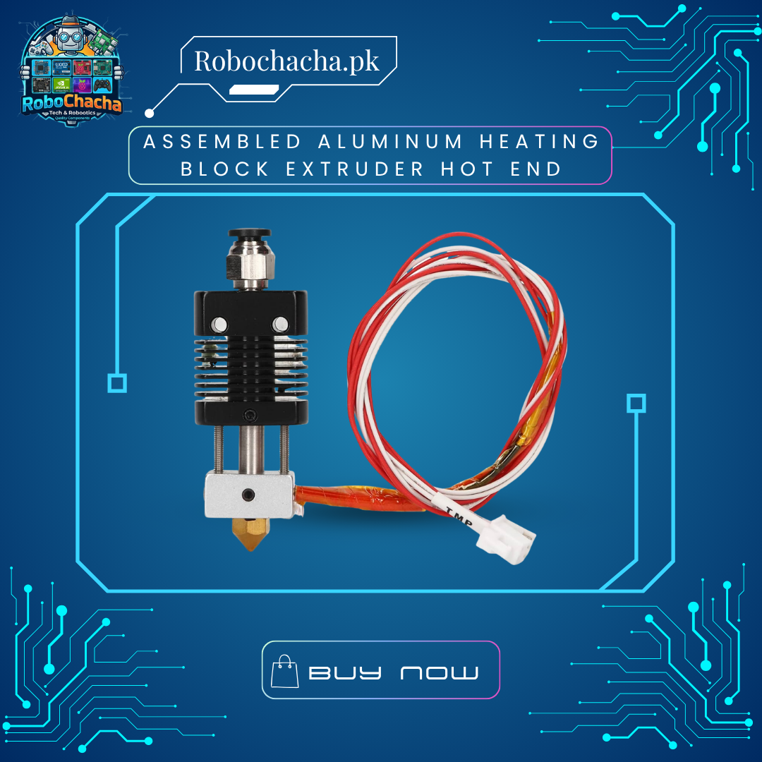 Assembled Aluminum Heating Block Extruder Hot End Pre-Assembled MK8 Aluminum Heating Block Extruder Hot End Kit with 100K Thermistor and 40W Cartridge Heater for 3D Printers