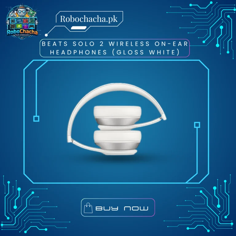 Beats Solo 2 Wireless On-Ear Bluetooth Headphones in Gloss White with Carrying Case and Charging Cable