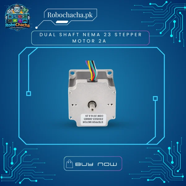 Dual Shaft NEMA 23 2A High-Torque Bipolar Stepper Motor for CNC Router and Industrial 3D Printer