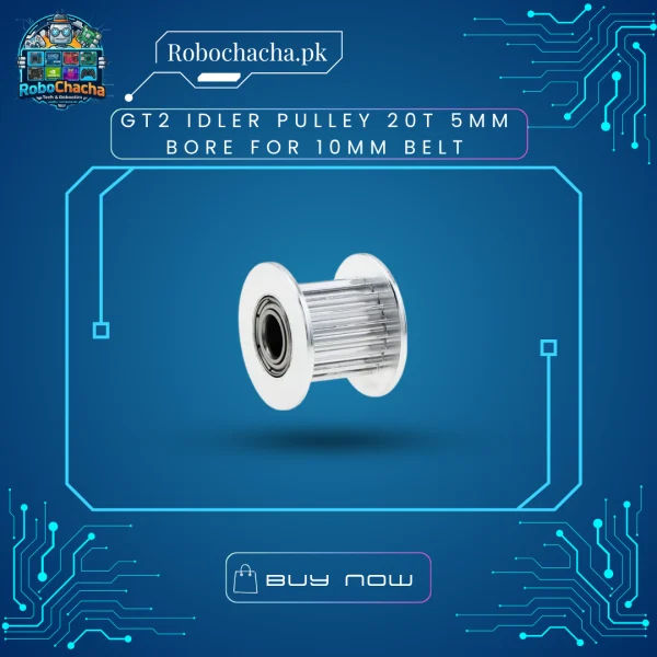 GT2 20T Idler Pulley with 5mm Bore and Dual Bearings for 10mm Wide Timing Belt