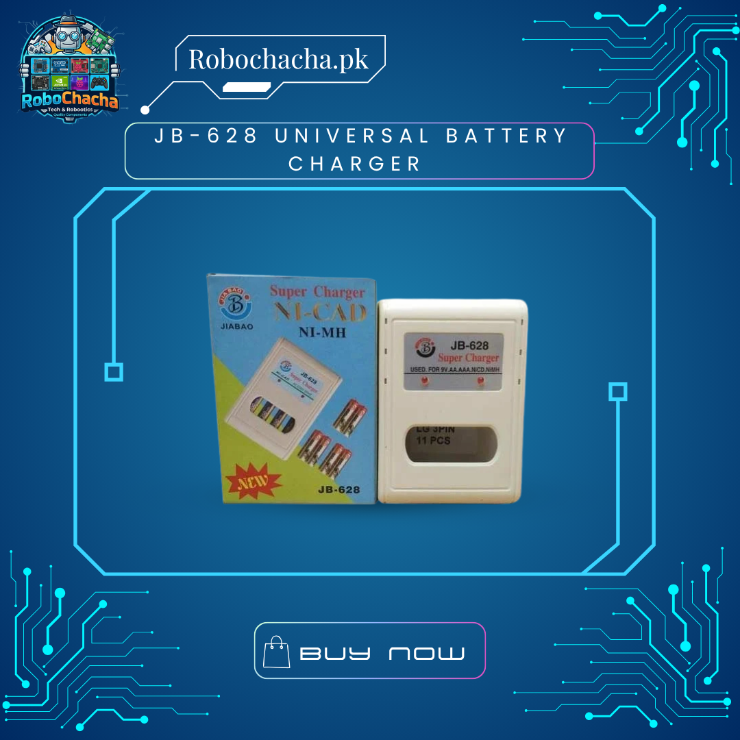 JB-628 Universal Battery Charger JB-628 Universal Battery Charger for AA, AAA, and 9V Ni-MH Rechargeable Batteries