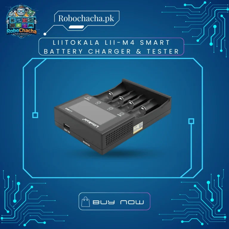 LiitoKala Lii-M4 Smart 4-Slot Battery Charger and Capacity Tester with Digital LCD Screen and Type-C Power Input