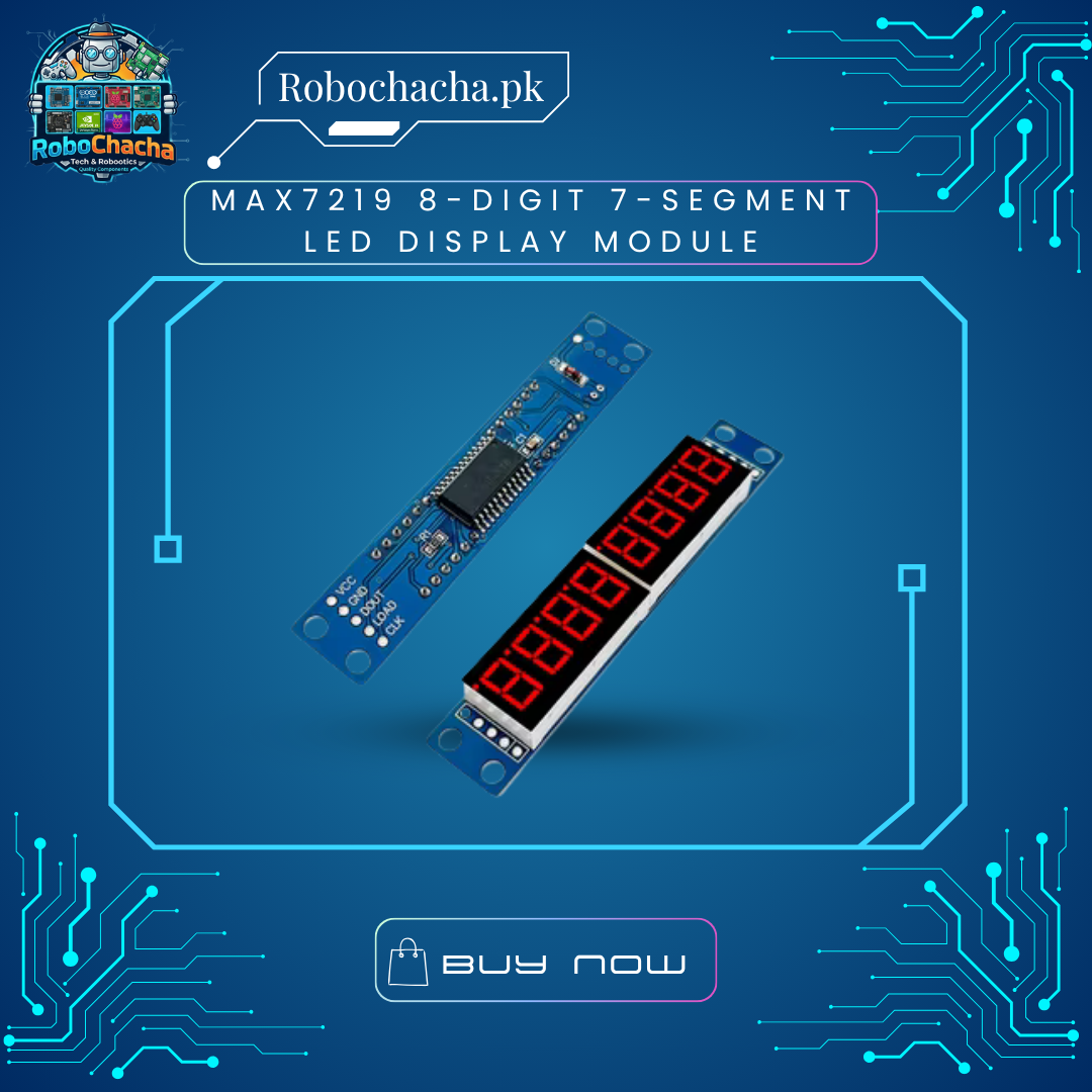 MAX7219 8-Digit 7-Segment LED Display Module Fully Assembled MAX7219 8-Digit 7-Segment Red LED Display Module for Arduino and Electronics Projects