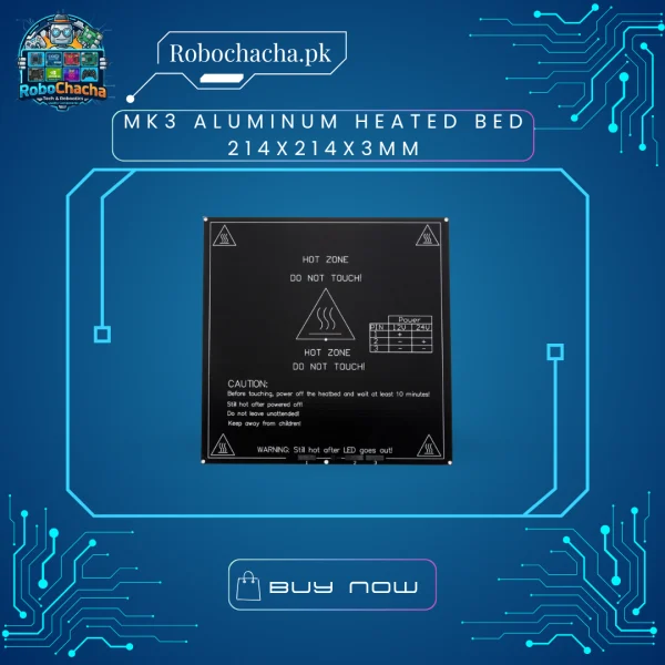 MK3 214x214x3mm Dual Power 12V 24V Aluminum PCB Heated Bed Plate for FDM 3D Printers