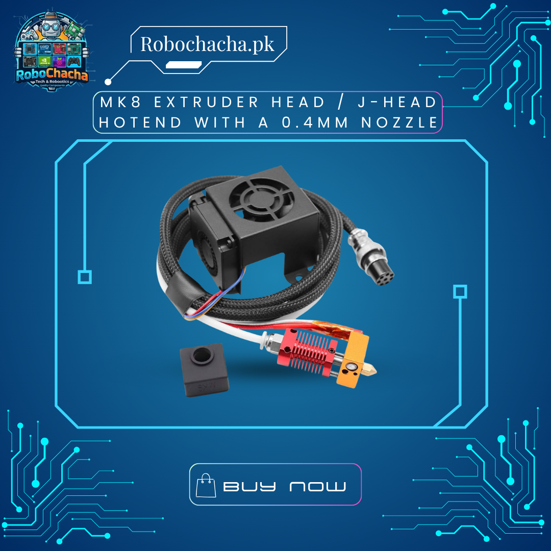 MK8 Extruder Head J-head Hotend with a 0.4mm nozzl Complete MK8 J-head Hotend Assembly with 0.4mm Brass Nozzle, Heater Block, and Thermistor for 1.75mm 3D Printer Filaments