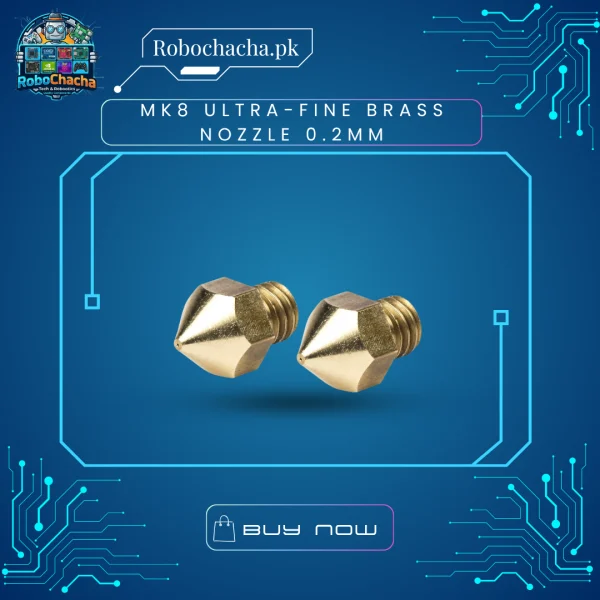 High Precision MK8 0.2mm M6 Threaded Brass Extruder Nozzle for 1.75mm Filament Detailed Miniature 3D Printing