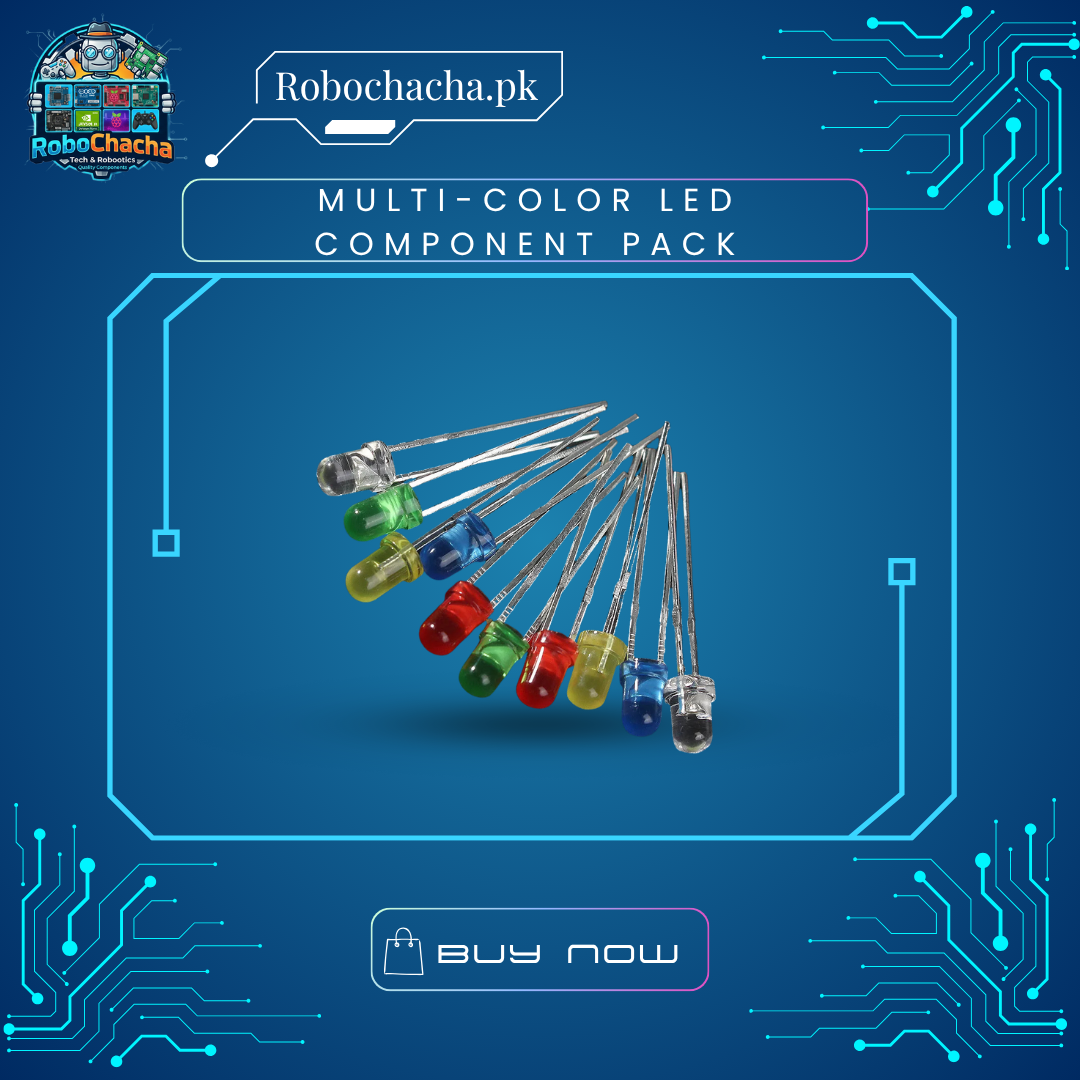 Multi-Color LED Component Pack Multi-Color Component Packet of Assorted 3mm and 5mm Diffused Through-Hole LEDs in Red, Green, Blue, Yellow, and White