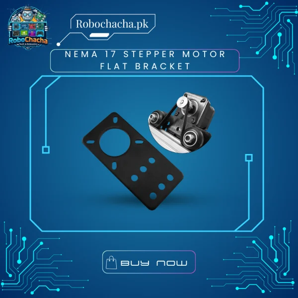 Heavy-Duty Carbon Steel Flat Mounting Bracket Plate with Adjustable M3 Slots for NEMA 17 42mm Stepper Motors