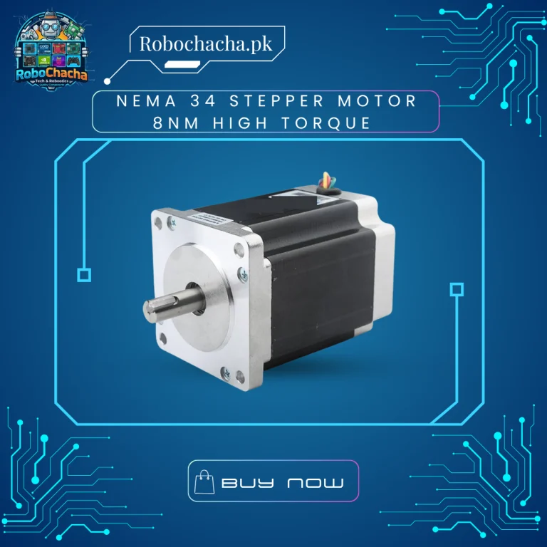 NEMA 34 8Nm High Torque Hybrid Stepper Motor with 100mm Body and 14mm Keyed Shaft for CNC and Industrial 3D Printers