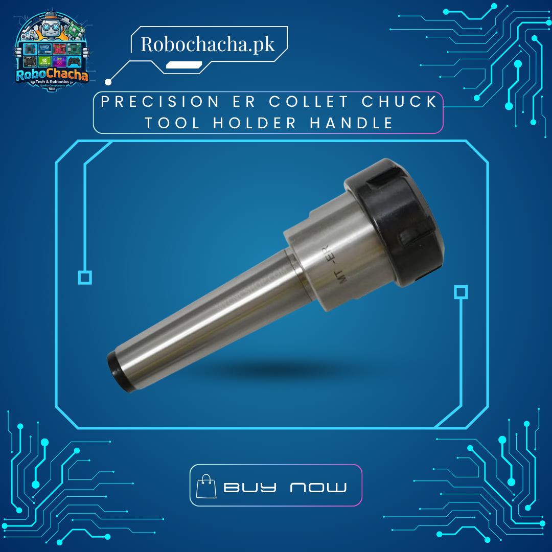 Precision ER Collet Chuck Tool Holder Handle Hardened Steel Straight Shank ER Collet Chuck Tool Holder Handle with Clamping Nut for CNC Milling