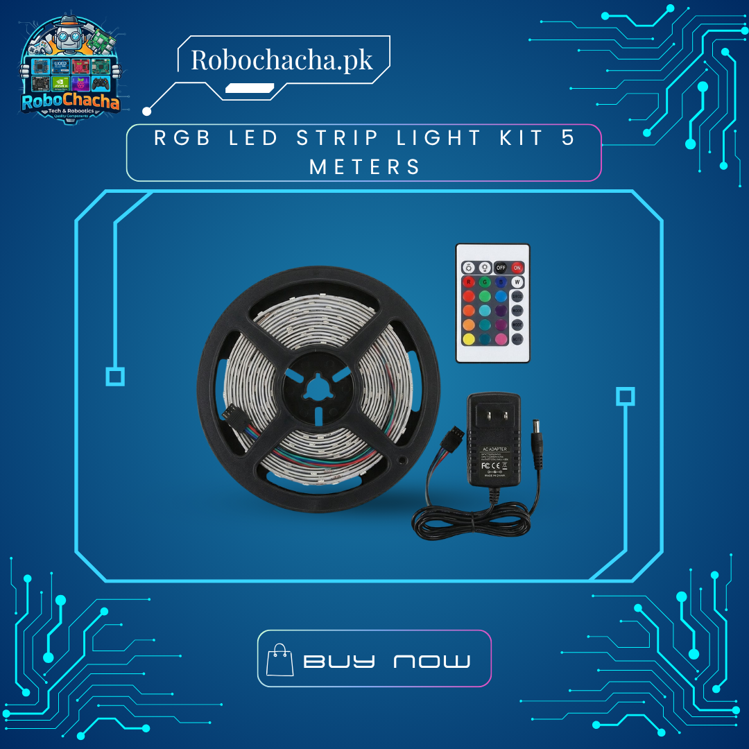 RGB LED Strip Light Kit 5 Meters 5 Meter RGB LED Strip Light Kit with IR Remote and 12V Power Supply for Room Decor and Gaming
