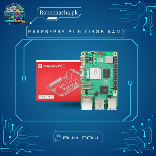 Raspberry Pi 5 16GB RAM High-Performance Single Board Computer with 2.4GHz Quad-Core CPU and PCIe 2.0