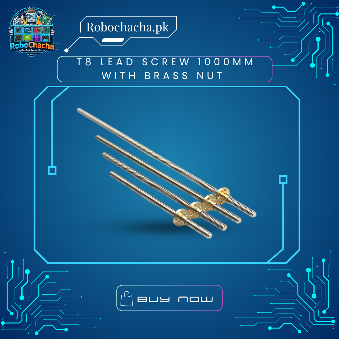 T8 Lead Screw 1000mm with Brass Nut T8x2 1000mm Stainless Steel Lead Screw 8mm Diameter 2mm Pitch 2mm Lead with Matching Brass Nut