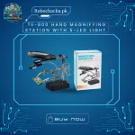 TE-800 Helping Hand Magnifying Station with 5-LED Light for Soldering and Electronics Repair