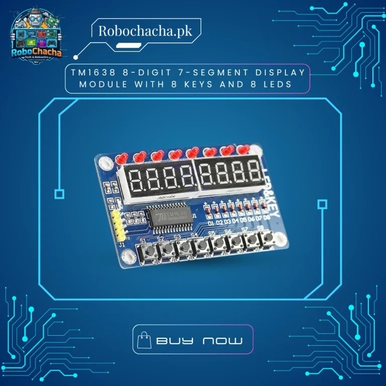 TM1638 8-Digit 7-Segment LED Display Module with 8 Push Buttons and 8 Red LEDs for Arduino