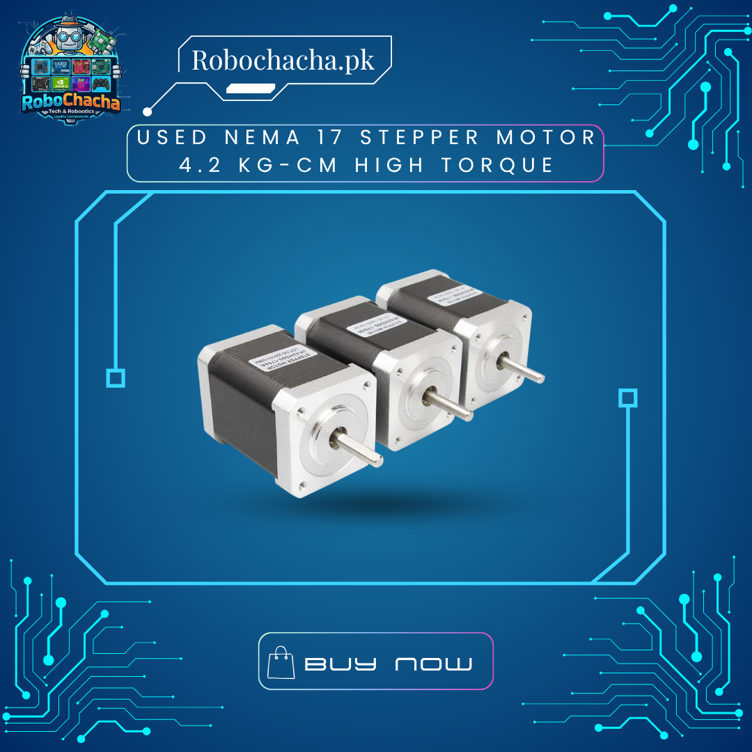 Used NEMA 17 Stepper Motor 4.2 Kg-cm High Torque Used and Tested NEMA 17 High Torque 4.2 Kg-cm Stepper Motor for DIY CNC and 3D Printers