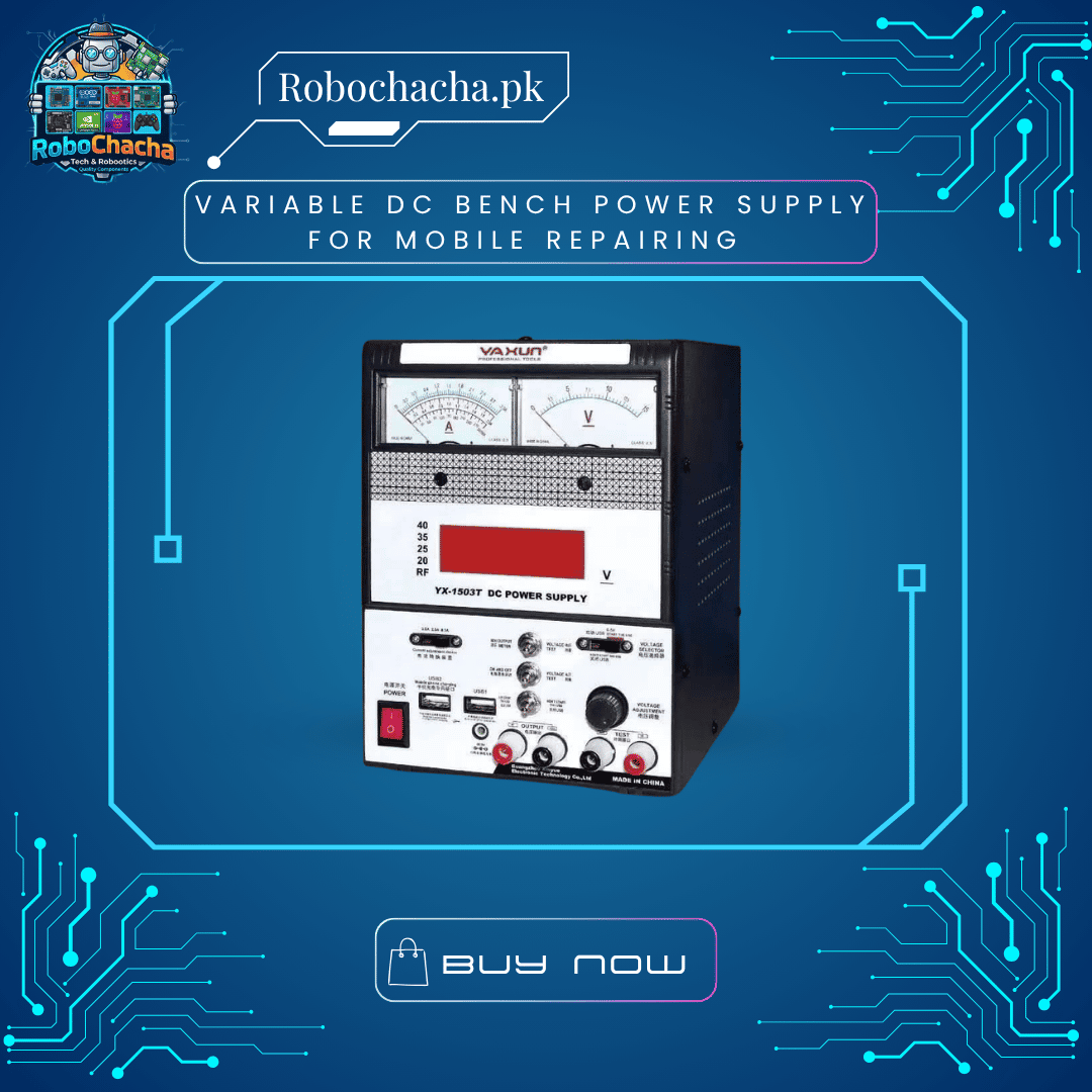 Variable DC Bench Power Supply for Mobile Repairing Variable DC Bench Power Supply with Digital LED Display Showing Voltage and Current for Mobile Phone Repairing