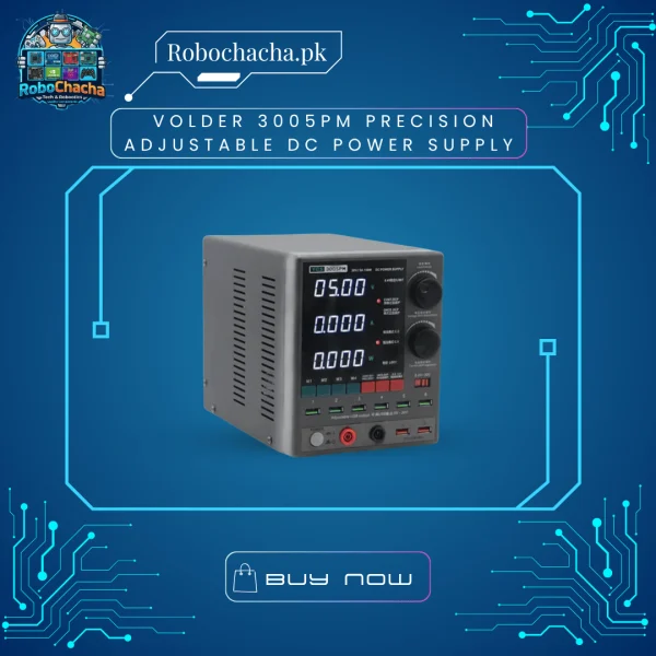 Volder 3005PM Variable Regulated DC Bench Power Supply 30V 5A with Four Digit Display and Multiple USB Testing Ports
