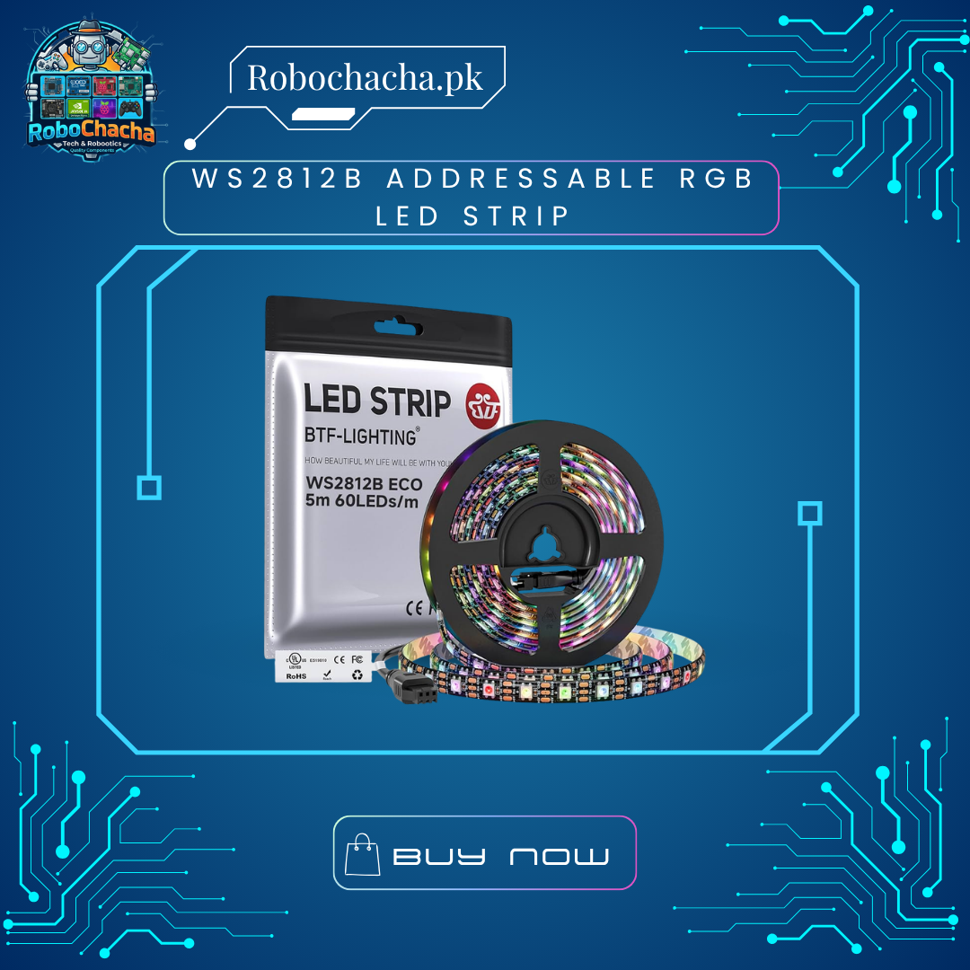 WS2812B Addressable RGB LED Strip WS2812B Addressable RGB LED Strip 60 LEDs per Meter for Arduino and Robotics
