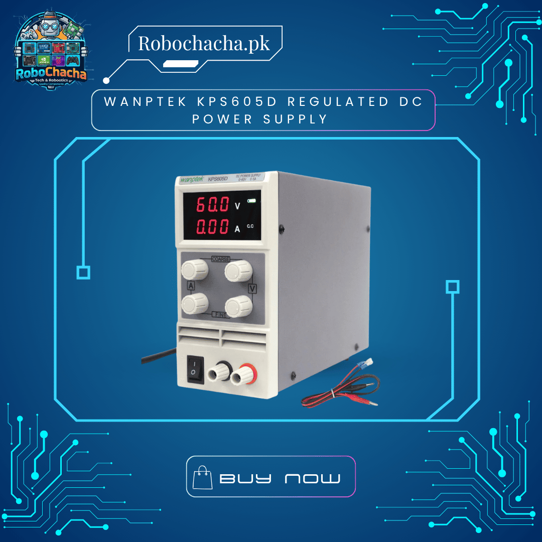 Wanptek KPS605D Regulated DC Power Supply Wanptek KPS605D 60V 5A Adjustable Regulated DC Switching Power Supply with Dual LED Displays and Coarse/Fine Tuning Knobs