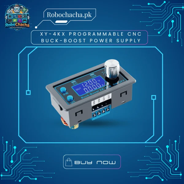 XY-4KX 35W 4A Programmable CNC Buck-Boost DC-DC Digital Power Supply Module with LCD Screen and Rotary Encoder Knob