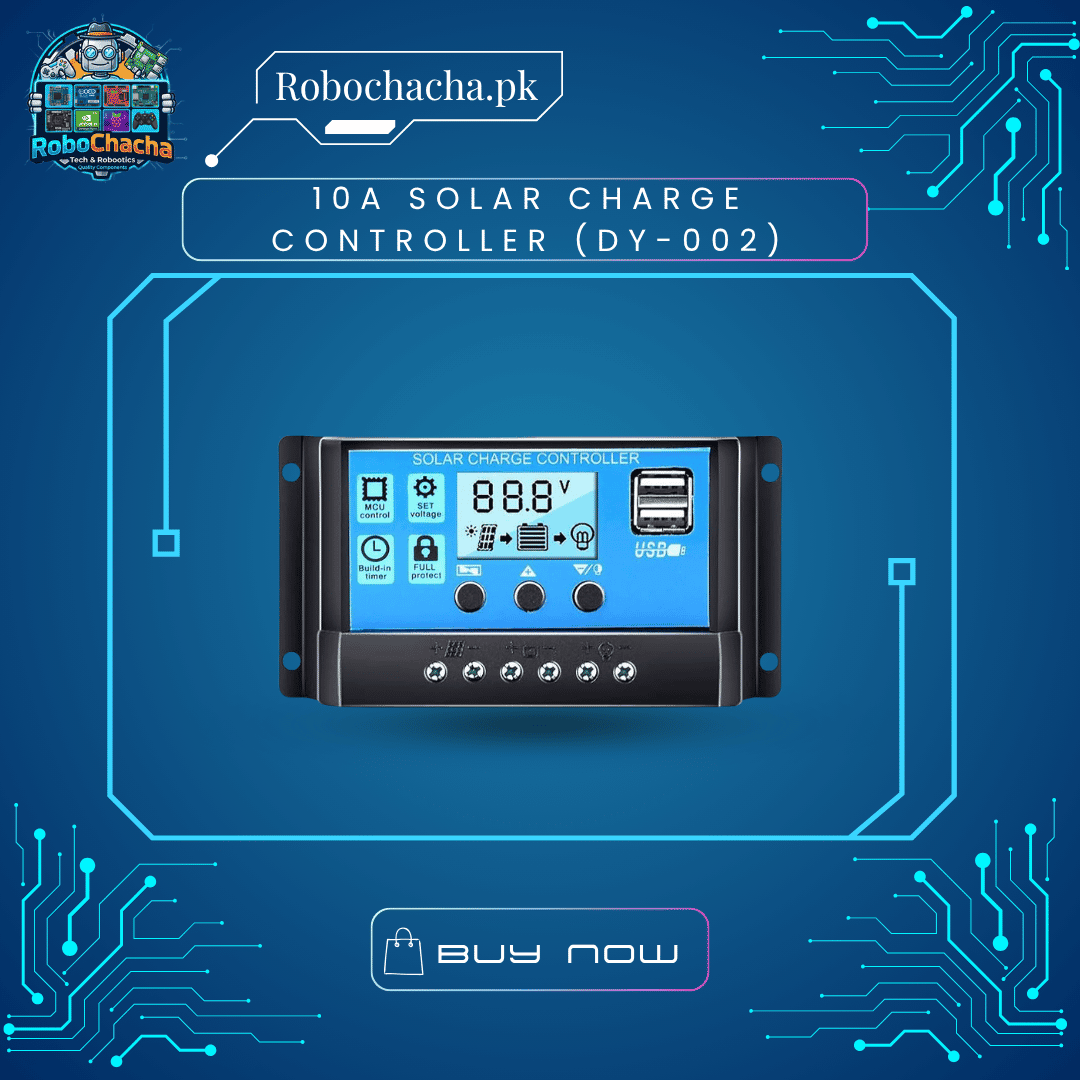 10A Solar Charge Controller (DY-002) DY-002 10A Solar Charge Controller 12V/24V with dual USB output for solar panel systems