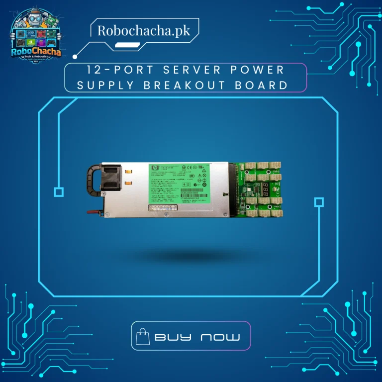 12 Port Server Power Supply Breakout Board Adapter Card with 12V 6 Pin PCIE Connectors and Digital LED Voltmeter Display Screen