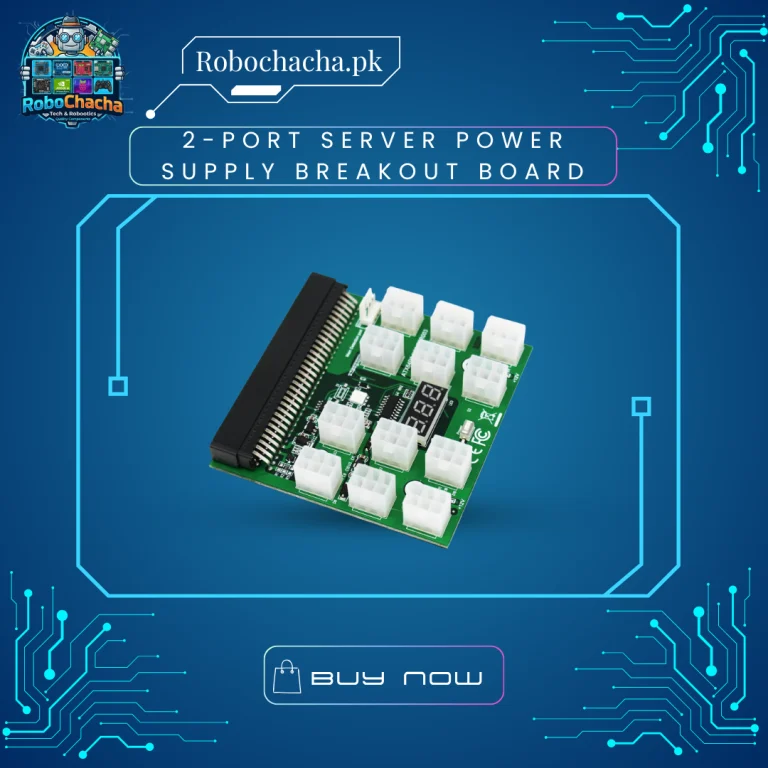 12 Port Server Power Supply Breakout Board Adapter Card with 12V 6 Pin PCIE Connectors and Digital LED Voltmeter Display Screen