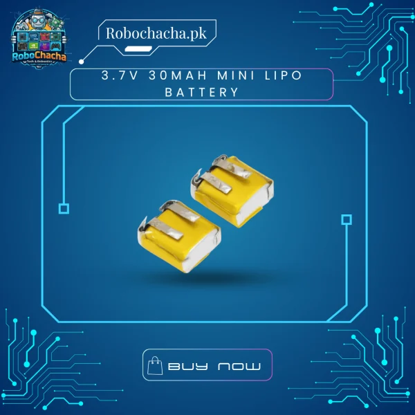 3.7V 30mAh Mini LiPo Battery – Ultra-Small Rechargeable Lithium Polymer Battery for Bluetooth Earbuds, Smart Rings & Micro Electronics in Pakistan