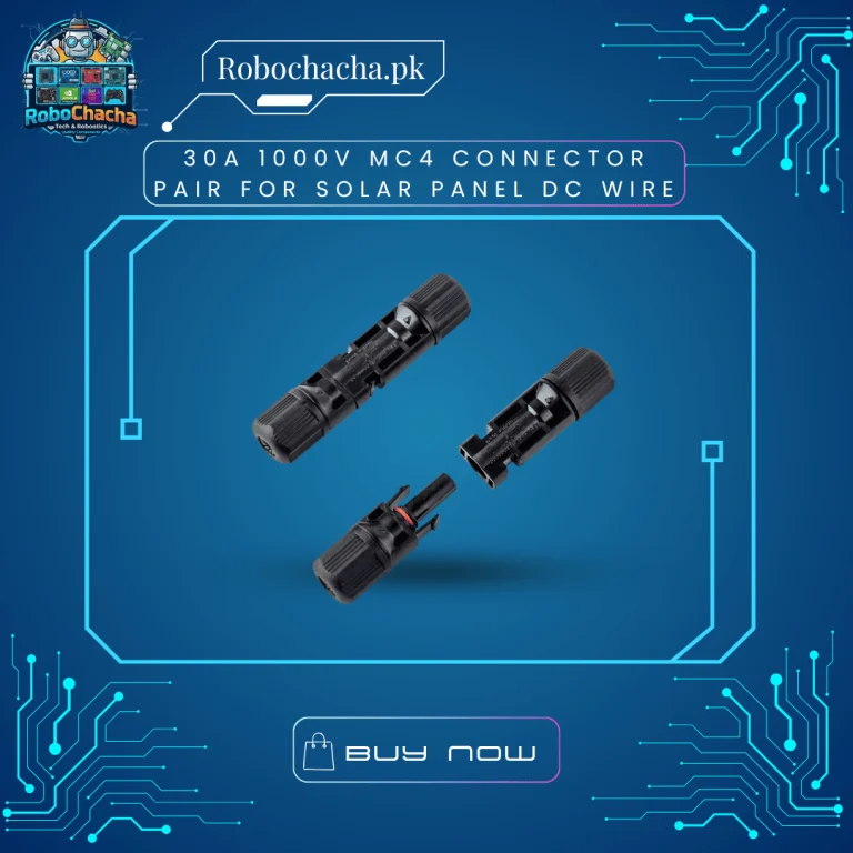 30A 1000V Male and Female Waterproof MC4 Connector Pair with Metal Crimp Pins for Solar Panel DC Wire