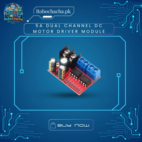5A Dual Channel DC Motor Driver Module with PWM Speed and Reverse Control for Robotics