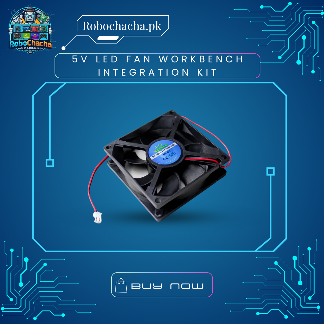 5V LED Fan Workbench Integration Kit 5V LED Cooling Fan Bundle with Matching 5V AC DC Power Adapter and Female 5.5mm Screw Terminal Block Adapter Jack