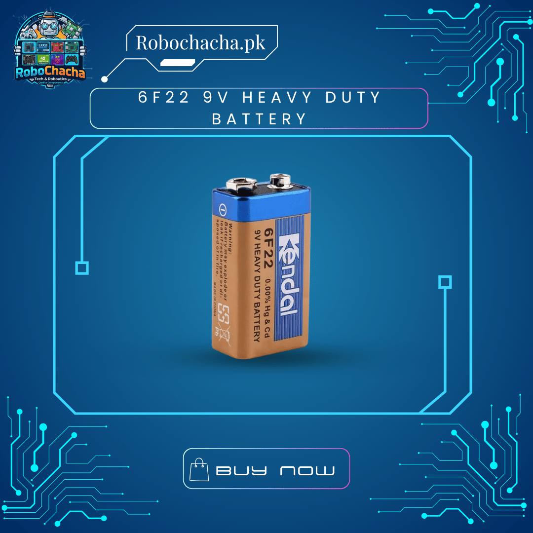 6F22 9V Heavy Duty Battery F22 9V Heavy Duty Carbon Zinc Battery - PP3 Battery for Multimeters and Remotes