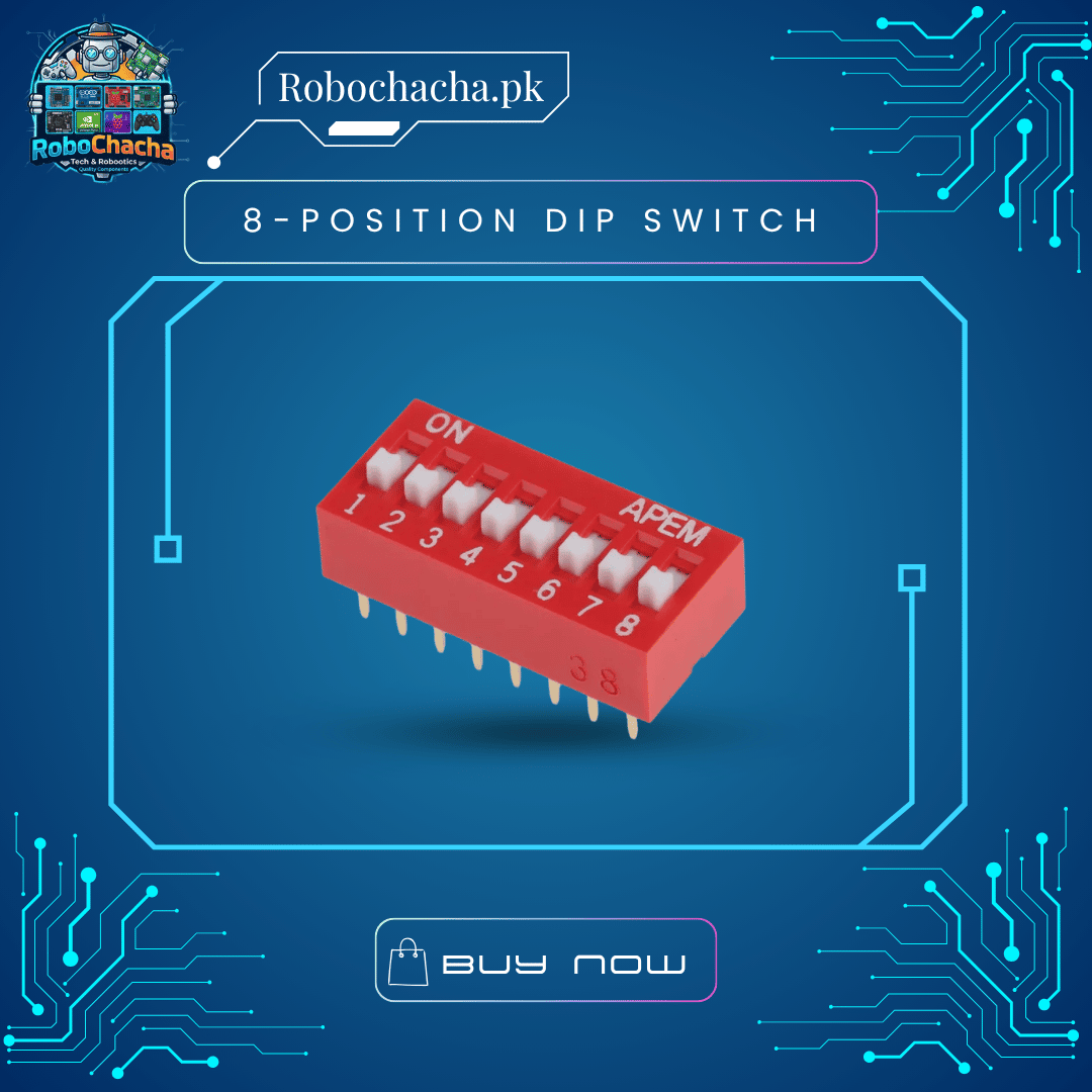 8-Position DIP Switch 8-Position Slide-Type DIP Switch for PCB Mounting and Hardware Configuration