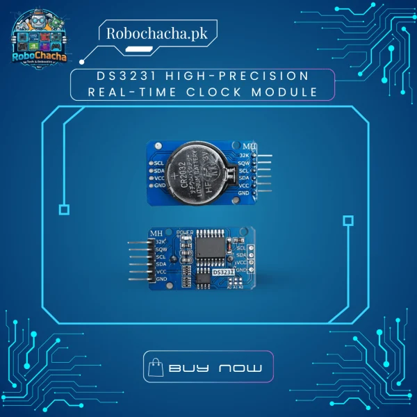 DS3231 High-Precision Real-Time Clock (RTC) Module with I2C Interface and Battery Backup for Arduino