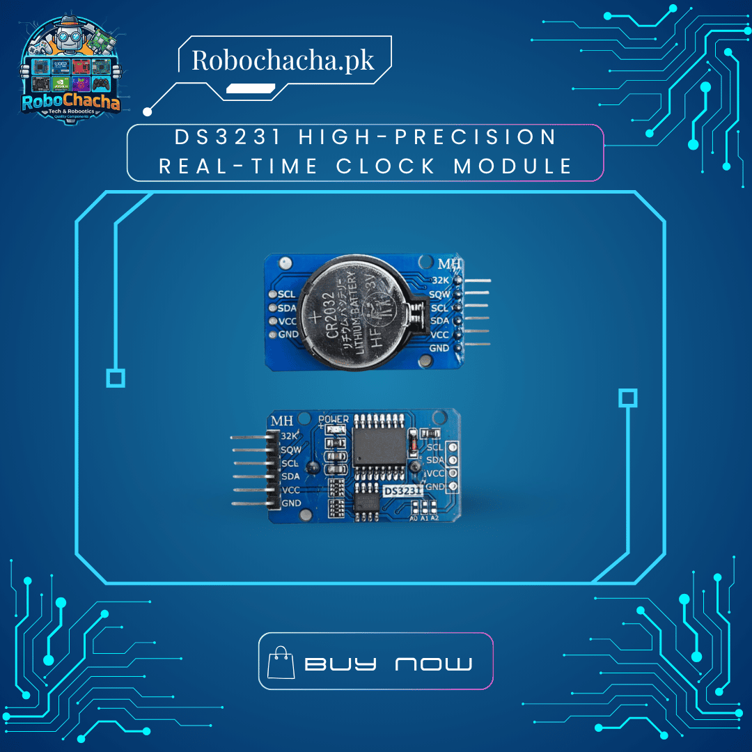 DS3231 High-Precision Real-Time Clock Module DS3231 High-Precision Real-Time Clock (RTC) Module with I2C Interface and Battery Backup for Arduino