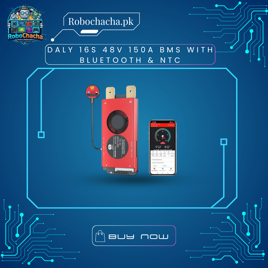 Daly 16S 48V 150A BMS with Bluetooth & NTC Daly 16S 48V 150A Smart BMS with Bluetooth and NTC Temperature Sensors for Battery Protection