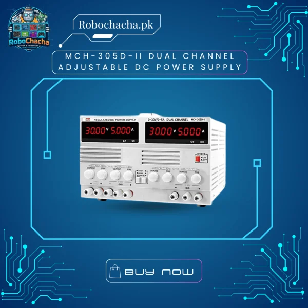 MCH-305D-II Dual Channel Adjustable Linear Benchtop DC Power Supply with Four Independent LED Displays and Series Parallel Operation Switches
