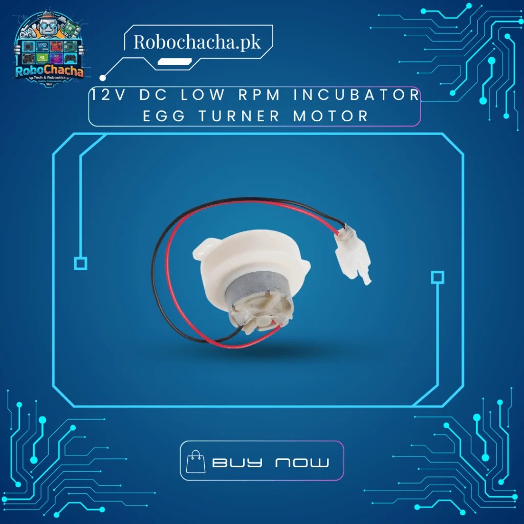 12V DC Low RPM High Torque Automatic Egg Turner Motor for Poultry Incubator Trays - Robochacha Pakistan