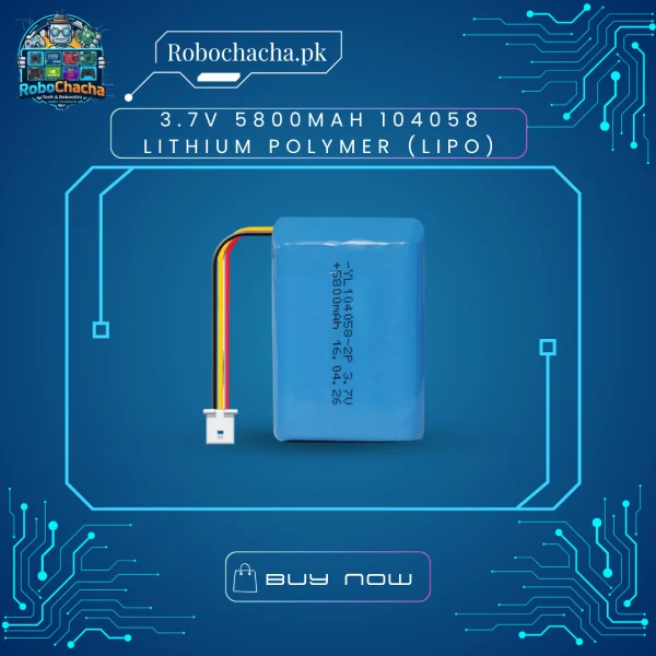 3.7V 5800mAh 104058 Lithium Polymer (LiPo) 3.7V 5800mAh 104058 Lithium Polymer LiPo Rechargeable Battery Cell