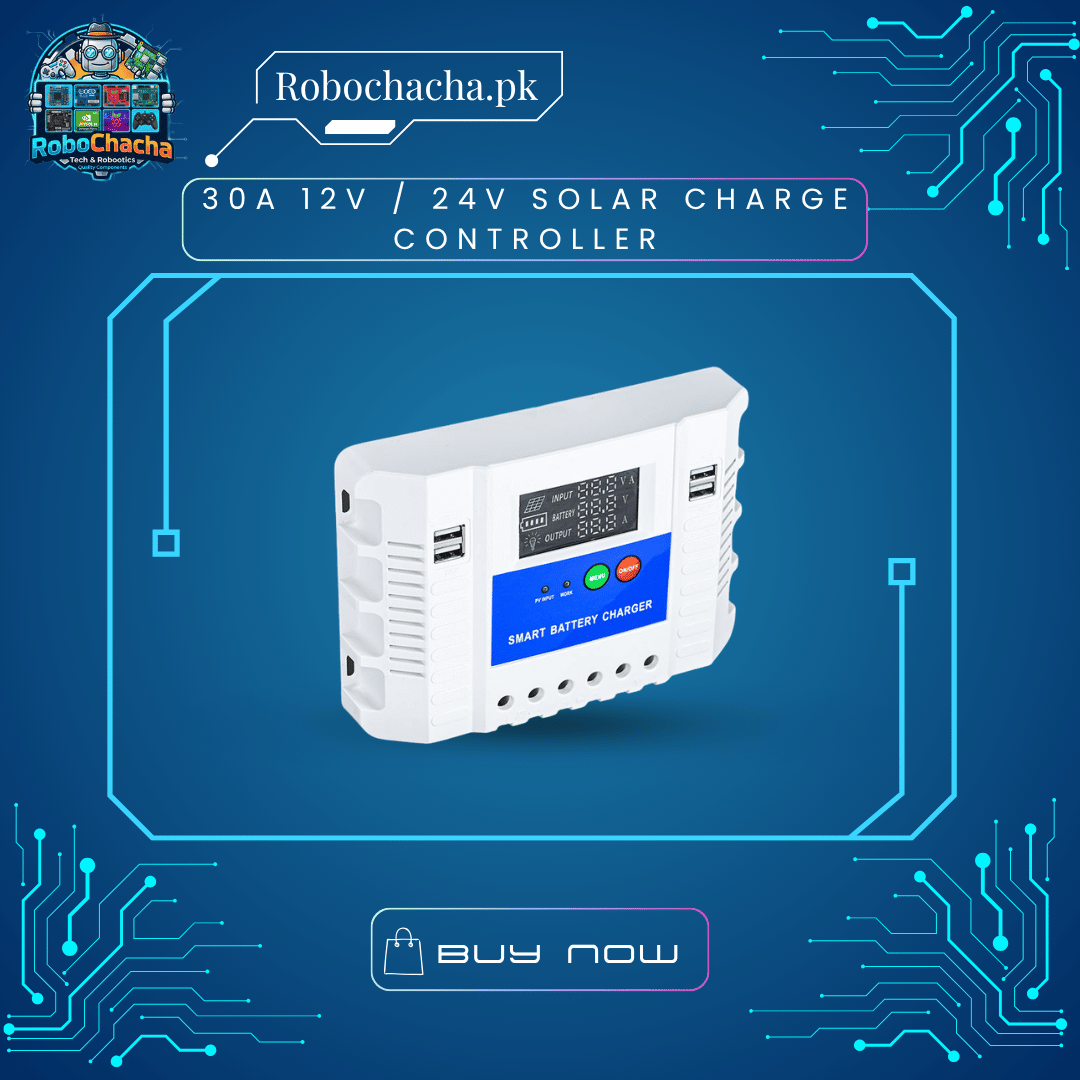 30A 12V 24V Solar Charge Controller 30A 12V 24V Solar Panel Charge Controller Regulator with LCD Display - Robochacha Pakistan